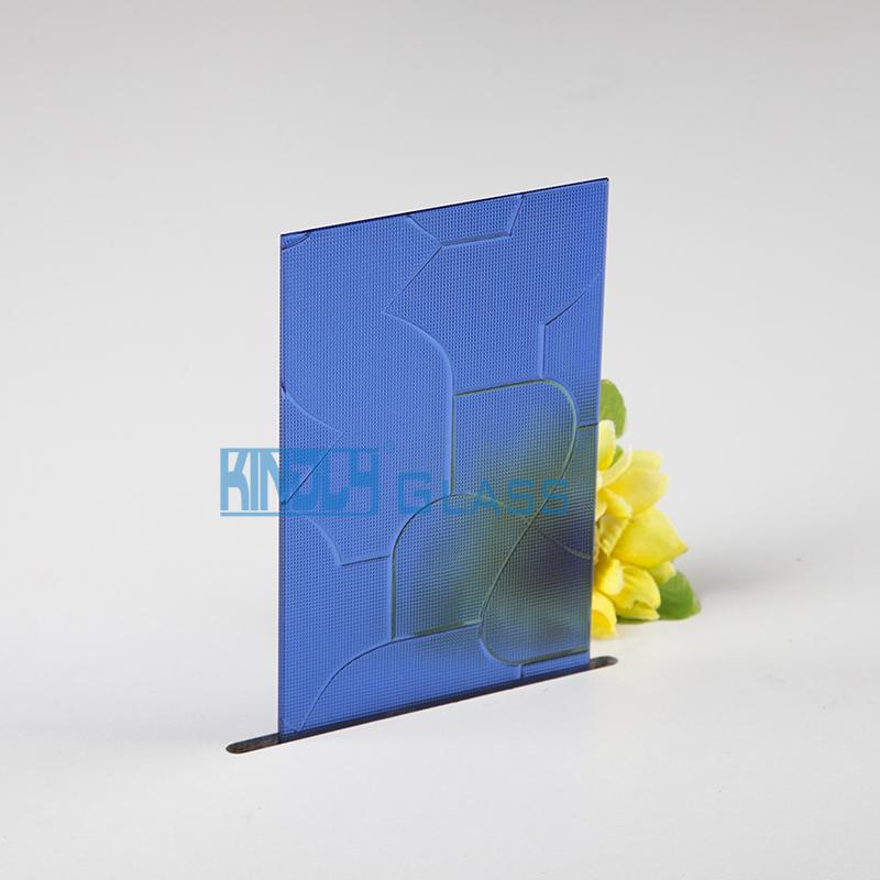 Blue Puzzle Patterned Glass